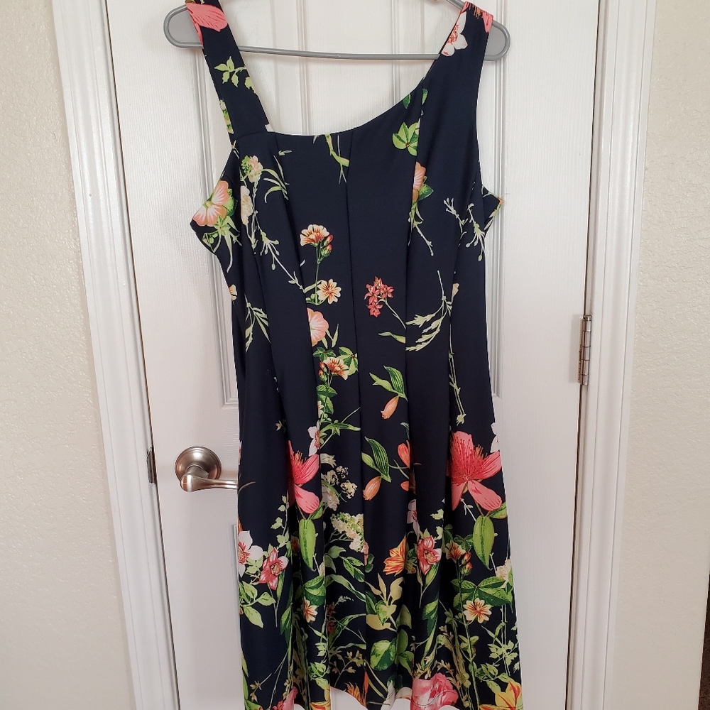 Dressbarn Asymmetric Top Floral Dress